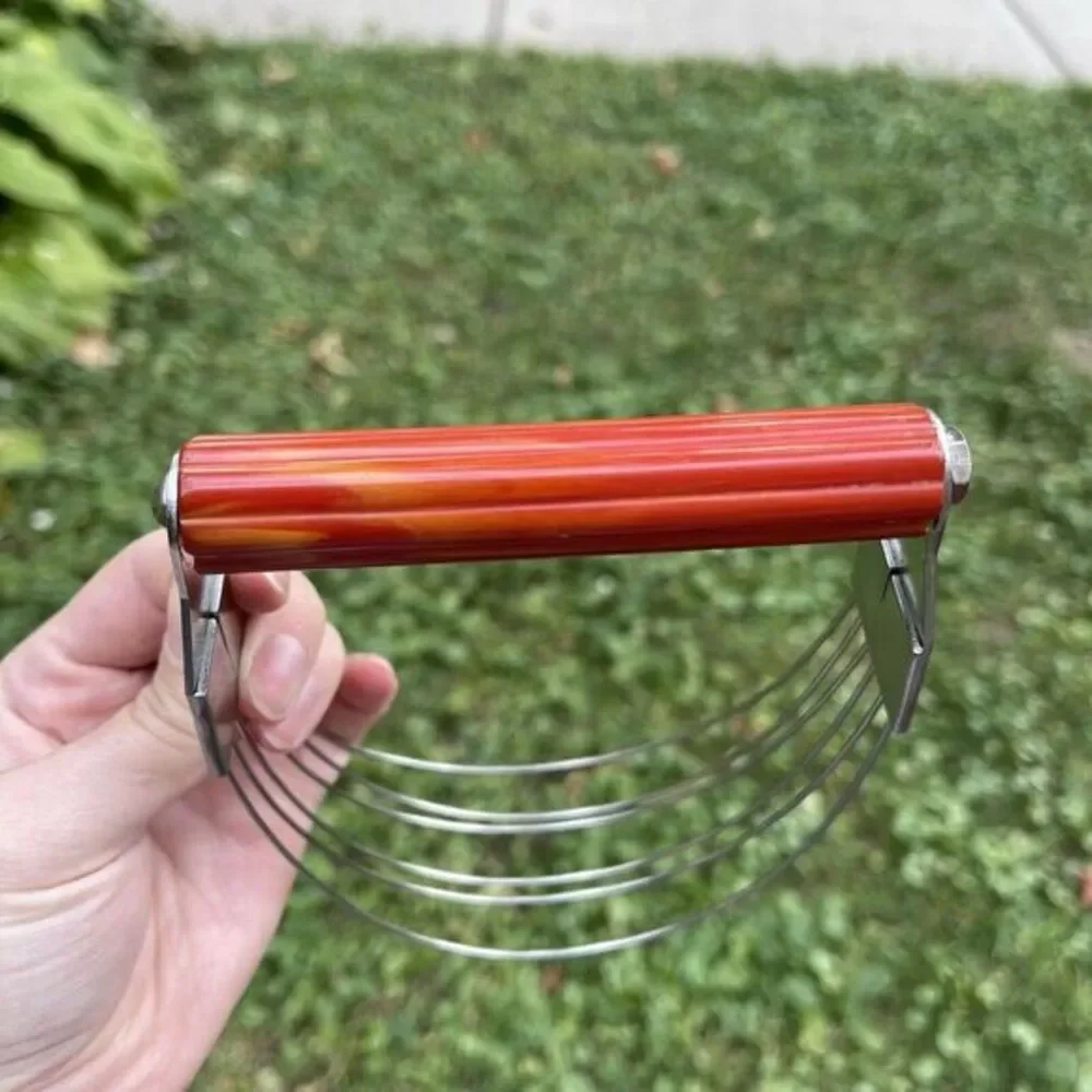 Vintage 1950's Androck Pastry Dough Blender Cherry Red Catalin Bakelite Utensils